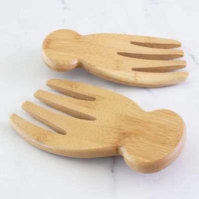 Set of 2 Bamboo Wood Salad Hands Perfect for Tossing and Serving Salad Pasta and More