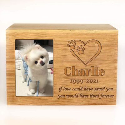 Wooden Pet Memorial Keepsake Urns for Dogs Ashes Small Animals Ashes Personalized