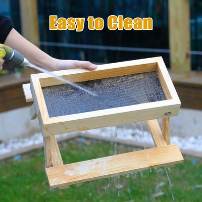Handmade Chickenic Table Wooden Picnic Table for Pet Bowls Feeders and Small Animals