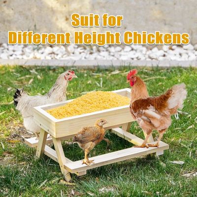 Handmade Chickenic Table Wooden Picnic Table for Pet Bowls Feeders and Small Animals