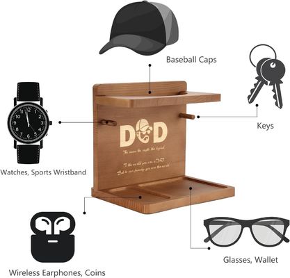Wooden Plain Color Hat Display Stand for Home Office Organizer and Dad Birthday Gifts