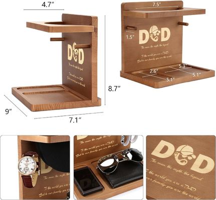 Wooden Plain Color Hat Display Stand for Home Office Organizer and Dad Birthday Gifts