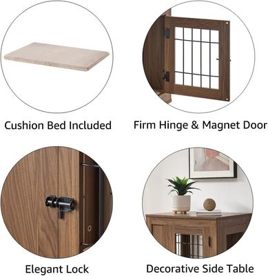 Wooden Furniture Style Dog Cage Modern Decorative Custom Pet House Side Table Nightstand