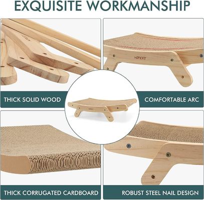 Indoor Cats' Favorite 5-in-1 Cat Scratchers with Solid Wood Frame and Customized Logo