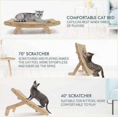 Indoor Cats' Favorite 5-in-1 Cat Scratchers with Solid Wood Frame and Customized Logo