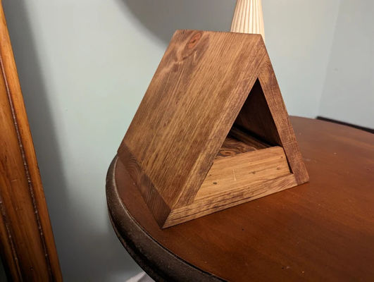 Square Mini Wooden Box Book Holder for Bed Room Wooden Triangle Book Rest Night Stand