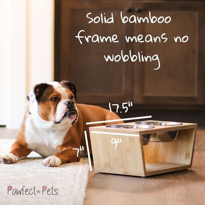 Medium Dog Elevated Bowl Stand 7 Raised Bowls Pet Feeder with Four Stainless Steel Bowls
