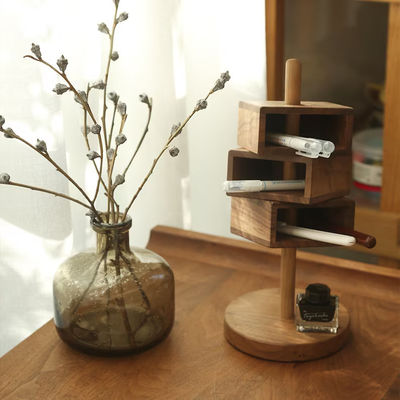 Octagonal Desk Organizer NBeech Wood Black Walnut for and Versatile Desk Organization