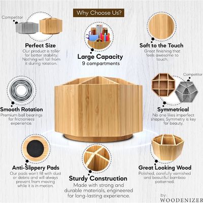 Sample Charge Free Art Supply Organizer Bamboo Pen Holder Desk Organizer for Kids