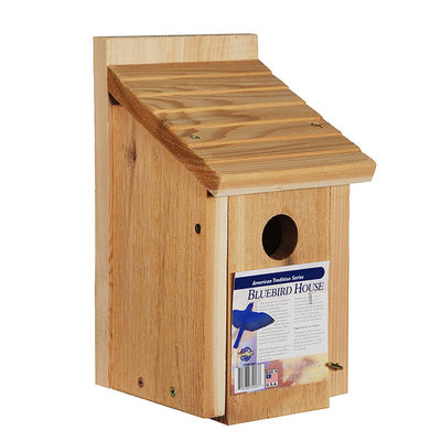 Push-up Closure Solid Pattern Garden Decor Wooden Bird House with Front Porch