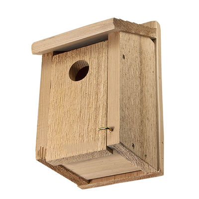 Push-up Closure Solid Pattern Garden Decor Wooden Bird House with Front Porch
