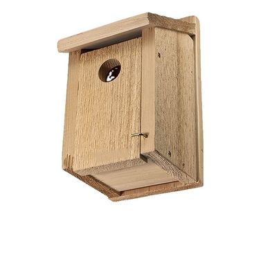 Push-up Closure Solid Pattern Garden Decor Wooden Bird House with Front Porch
