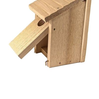 Push-up Closure Solid Pattern Garden Decor Wooden Bird House with Front Porch