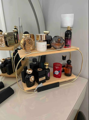 Bathroom Shelf Wooden Vanity Tray Countertop Organizer for Makeup Perfume Storage