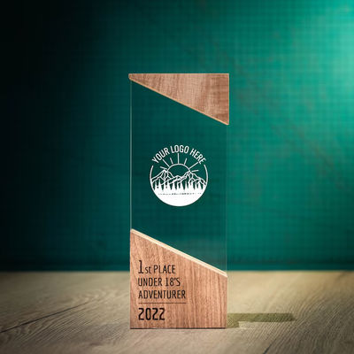 Modern Plaque Wood Running Unique Design Personalised Wooden Acrylic RISE Trophy Award