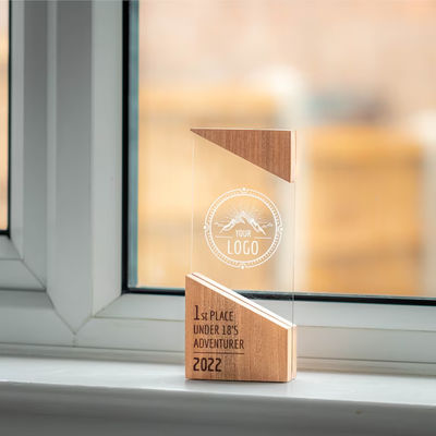 Modern Plaque Wood Running Unique Design Personalised Wooden Acrylic RISE Trophy Award