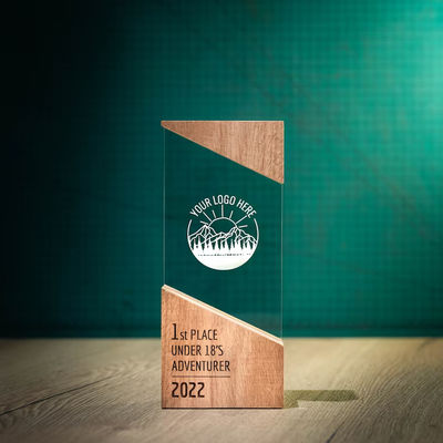 Modern Plaque Wood Running Unique Design Personalised Wooden Acrylic RISE Trophy Award