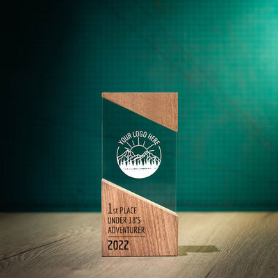 Modern Plaque Wood Running Unique Design Personalised Wooden Acrylic RISE Trophy Award