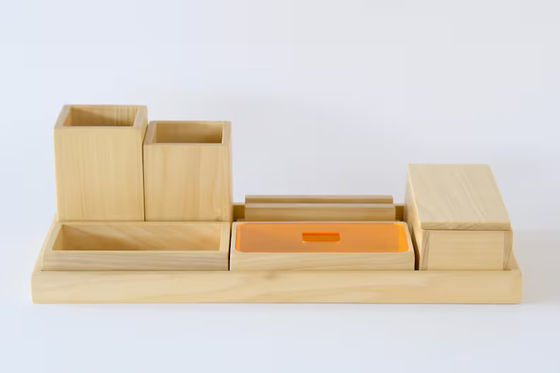 Custom Wood Desktop Accessories Set Perfect Gift for Men's Office Organization