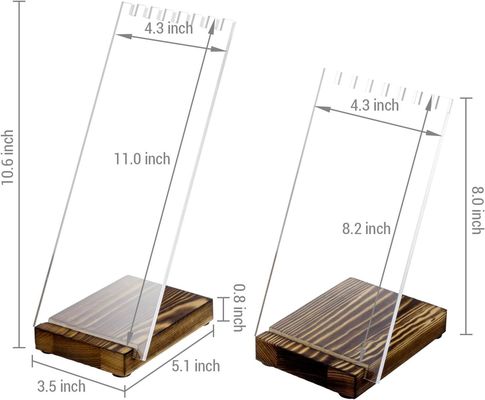 Clear Acrylic Necklace Holder with Solid Wood Base Tabletop Jewelry Easel Stand Advantage
