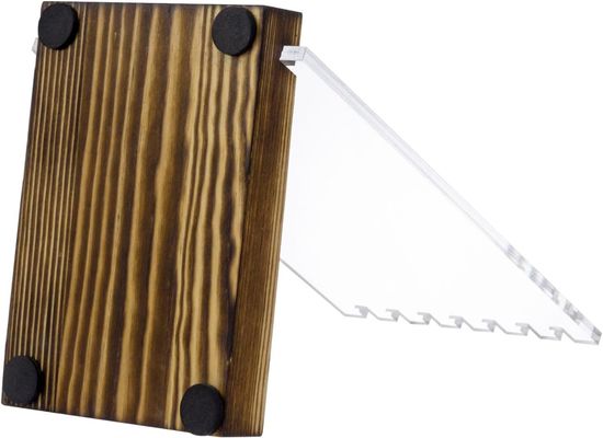 Clear Acrylic Necklace Holder with Solid Wood Base Tabletop Jewelry Easel Stand Advantage