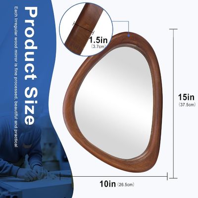 Rustic Design Style Asymmetrical Mirror Set of 2 for Wall Decor in Hotel Home Bathroom