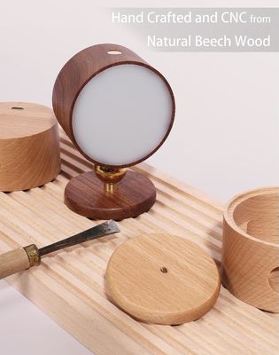 Wall Lamps LED 360 Rotation Dimming Rechargeable Cordless Battery Operated Wooden Sconce