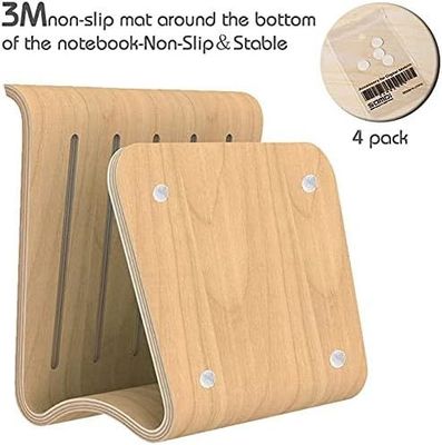 Wooden Laptop Stand for MacBook Y Mail Packing Burned Printing Ventilated Bracket Dock