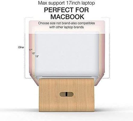 Wooden Laptop Stand for MacBook Y Mail Packing Burned Printing Ventilated Bracket Dock