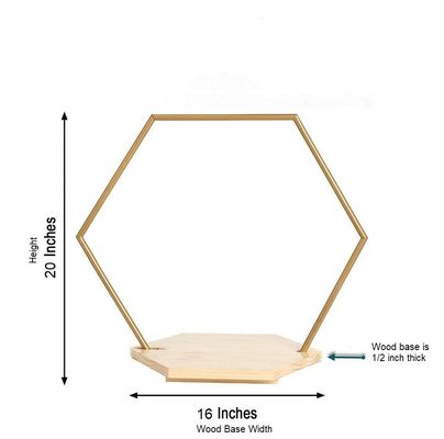 Customized Hexagonal Wooden Cake Stand with Metal Frame Bamboo and Walnut Discounted