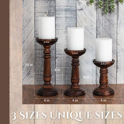 Home Decoration Handmade Wooden Candle Stand Set for Wedding Party Handcrafted Design