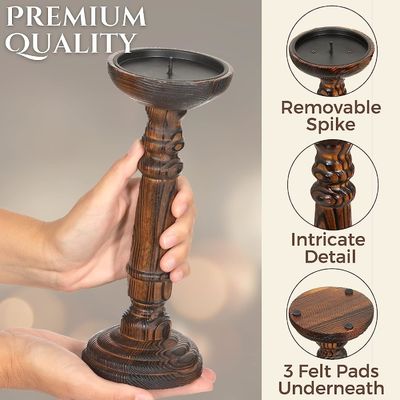 Home Decoration Handmade Wooden Candle Stand Set for Wedding Party Handcrafted Design