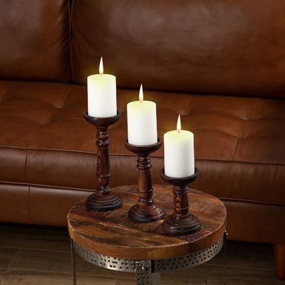 Home Decoration Handmade Wooden Candle Stand Set for Wedding Party Handcrafted Design