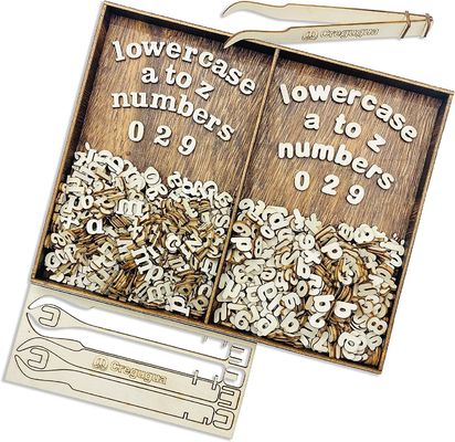 Two Fonts Tiny Wooden Letters for Scrapbooking Crafts Decoration Carving Type Engraving