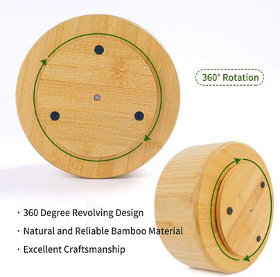 Customized Logo Acceptable Bamboo Rotating Desk Organizer for Desktop Storage Caddy