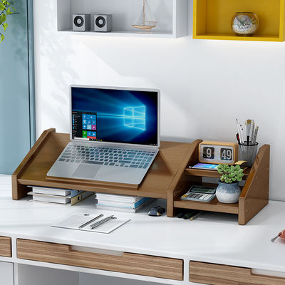 PC Laptop Riser with Wooden Monitor Stand Multi-Angle Design and Custom Logo Desk Shelf Included