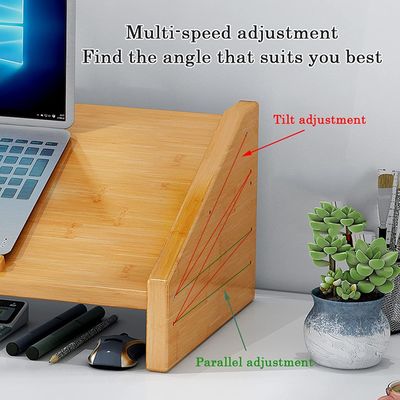 PC Laptop Riser with Wooden Monitor Stand Multi-Angle Design and Custom Logo Desk Shelf Included