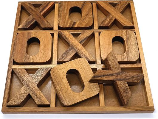 Children's Wooden Tic-Tac-Toe XO Chess Game Set Custom Tictactoe for Fun and Learning