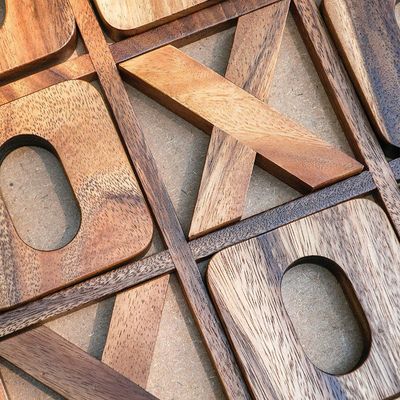 Wooden XOXO Tic Tac Toe Board Game Ideal for Outdoor Decor and Men's Entertainment
