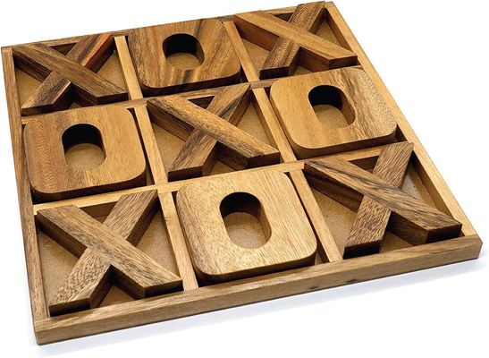 Wooden XOXO Tic Tac Toe Board Game Ideal for Outdoor Decor and Men's Entertainment