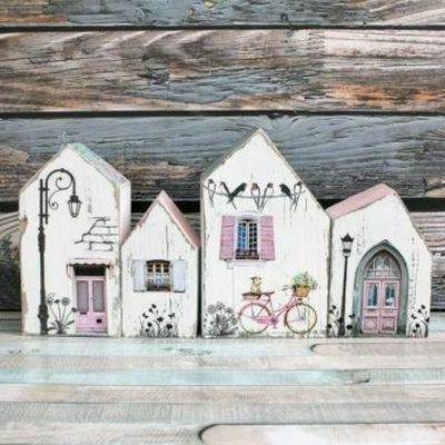 Wooden Craft Doll House DIY Miniature Room for Children Customized Logo Wood Blocks
