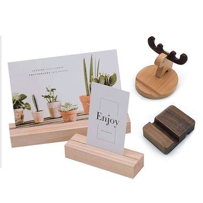 Customized Wood Base for Conference Cards Table Labels and Calendars in Restaurants