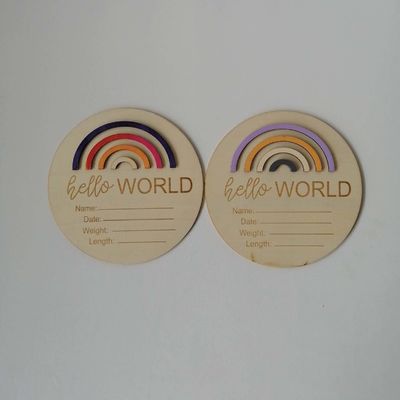 Create a Memorable Nursery with These Wooden 3D Rainbow Milestone Cards from Europe