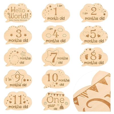 Baby Monthly Milestone Cards 13 Pieces Newborn Gift Set for First Year Growth Props