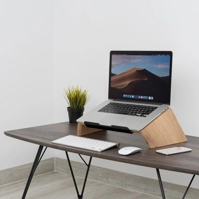Desktop Wooden Laptop Stand Holder with Custom Size 19&quot; x 9.5&quot; and Laser Engrave