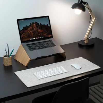 Desktop Wooden Laptop Stand Holder with Custom Size 19&quot; x 9.5&quot; and Laser Engrave