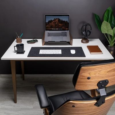 Desktop Wooden Laptop Stand Holder with Custom Size 19&quot; x 9.5&quot; and Laser Engrave