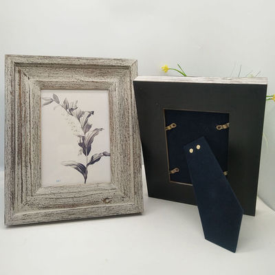 Wooden Picture Frames 4&quot; 6&quot; 7&quot; in Custom Rustic Style Hand Carved with Plain Color