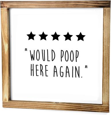 I Hope Everything Comes Out Okay 12&quot;x12&quot; Wooden Bathroom Wall Decor Made of Solid Wood
