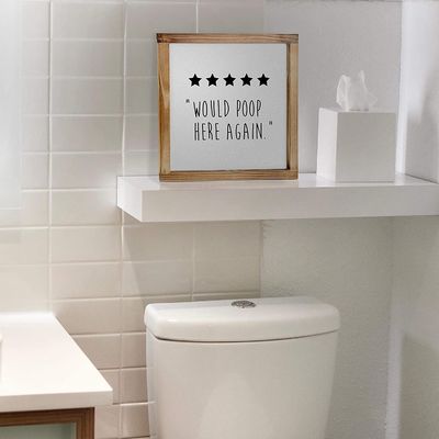 I Hope Everything Comes Out Okay 12&quot;x12&quot; Wooden Bathroom Wall Decor Made of Solid Wood